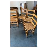 Ladder back dining chairs with wicker seat  set