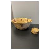 Native American basket handwoven bowl  11 x 4.5'.