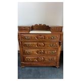 Antique Victorian Eastlake  marble inlay