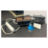 Alarm clock radio , pencil sharpener and more