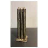 Antique  6 tube 10'  tapered rustic tin candle