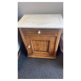 Wooden cabinet with marble top.  ( Top is not