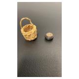 Miniature Woven Baskets.  1 with lid