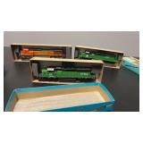 3 Athearn HO Scale Locomotives & Boxes,