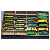 Set of 19 HO Series John Deere Tanks & Box Cars