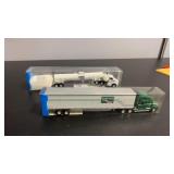 2 HO scale semi truck and trailer