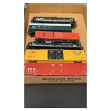 Set of 6 HO Scale Train Cars. Boxcars & Tankers