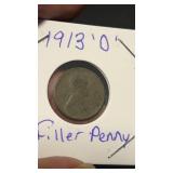 1913 D Filler Penny Lincoln