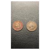 1906 and 1902 Indian head one cent coin