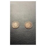 1902 and 1905 Indian head cent coins
