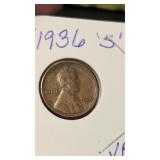 1936 S Lincoln Wheat Penny