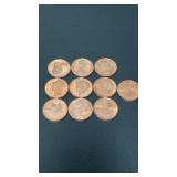 (10) One AVDP Ounce .999 Copper Buffalo Rounds