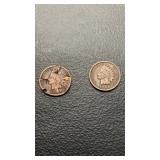 1890s and 1901 Indian head one cent coin