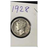 1928 Mercury Dime