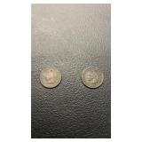 1882 and 1883 Indian head one cent coins