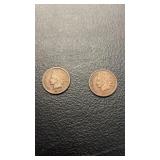 1903 and 1902 Indian head one cent coins
