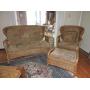 20th Century Rattan Upholstered LoveSeat and Chair
