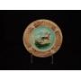 Antique Majolica Running Stag Plate, C. 1890