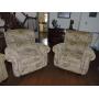 Pair of Vintage La-Z-Boy Paisley Recliners