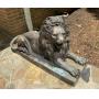 Pair Lifesize Bronze Lions Signed Alex Browns