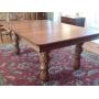 20th C. Empire Oak Dining Table w/ 5 Leaves