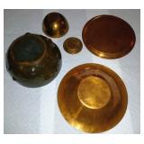 Five (5) Copper Items Bowls / Plates - Largest