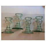 Set of Four (4) Recycled Glass Candle Holders -