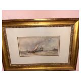 C. 1900 Watercolor of Maritime Scene, Unsigned