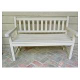 Wooden Porch Bench 64"W 32"T (back) 17"T (seat) x