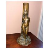 C.1905 Joseph Kratina  "La Vertue" Bronze Bud Vase