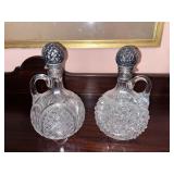 C. 1880 GORHAM Crystal Decanters w/ STERLING
