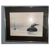 Framed Print - Duck on Water by Sue Coleman 1987