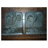 Pair Solid Brass Eagle Bookends - Vintage - Good