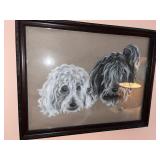 Pastel of Two Dogs by HALEY 1997 -