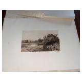 C. 1880 Kruseman Van Elten Etching "Lily Pond"