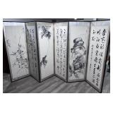 C. 1920 Japanese 6-Panel Byobu Room Divider