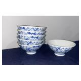 Vintage Japanese Porcelain Dragonfly Rice Bowls