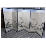 C. 1920 Japanese 6-Panel Byobu Room Divider