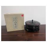 C. 1930 Izumo Black Lacquer Lidded Bowl