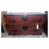 1890 Japanese Red Painted Tansu Chest