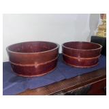 Vintage Japanese Lacquer Wooden Buckets - 2