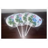 Collection of Four Uchiwa Signed Paddle Fans