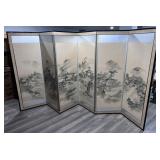 C. 1920 Japanese 6-Panel Byobu Room Divider