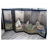 C. 1910 Japanese 6-Panel Byobu Room Divider