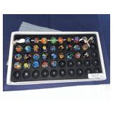Collection of Japanese Glass Beads w/ Floral Motif