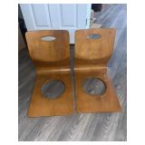 Pair of Tendo Mokko Kenji Fujimori Zaisu Chairs