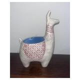 Vintage Grasslands Road Ceramic Llama Planter