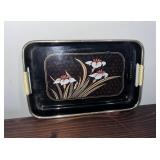 Vintage Japanese Black Lacquer Tray