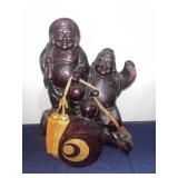 Vtg Large Japanese Statue of  Ebisu & Daikokuten