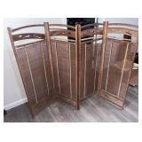 Vintage Japanese Sugi Yoshido 4-Panel Screen